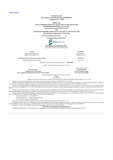 Thumbnail Global Payments 10-K Annual Report 2013