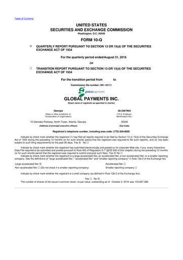 Thumbnail Global Payments 10-Q Quarterly Report FY2017 