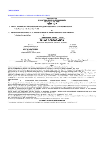 Thumbnail Fluor Corporation
 10-K Annual Report 2025