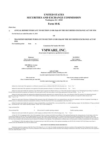 Thumbnail Vmware 10-K Annual Report 2013