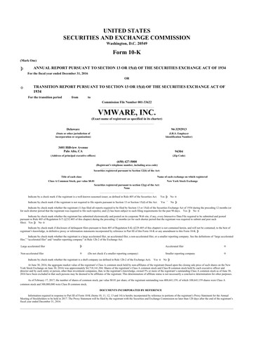 Thumbnail Vmware 10-K Annual Report 2016