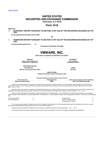 Miniature Vmware 10-Q Rapport trimestriel 2023 