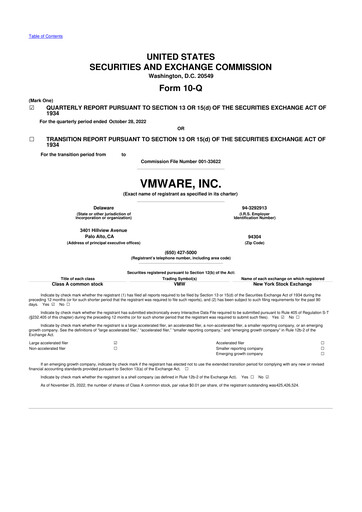 Miniature Vmware 10-Q Rapport trimestriel 2023 