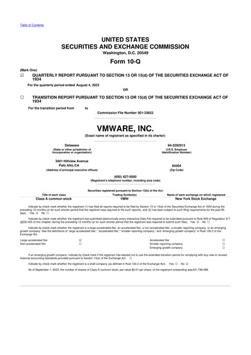 Miniature Vmware 10-Q Rapport trimestriel 2024 