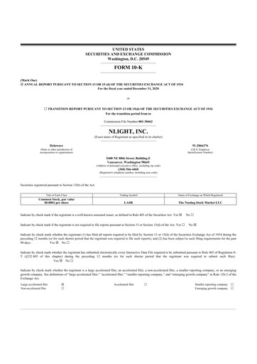 Thumbnail nLIGHT 10-K Annual Report 2020