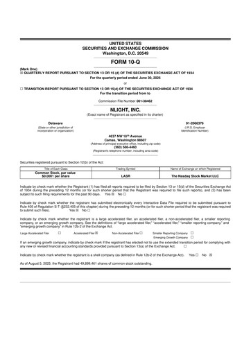 Thumbnail nLIGHT 10-Q Quarterly Report FY2025 