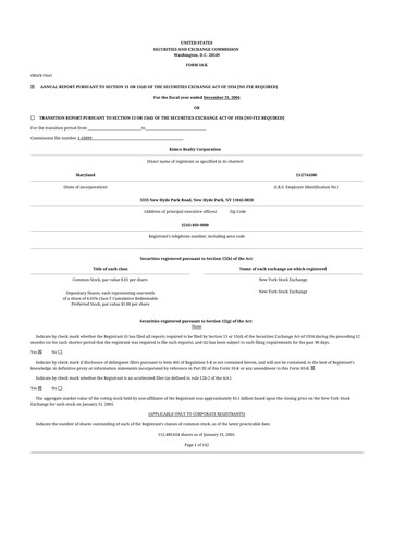 Miniature Kimco Realty
 10-K Rapport annuel 