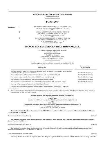 Vorschaubild Santander 20-F Jahresbericht 