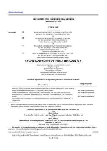 Vorschaubild Santander 20-F Jahresbericht 