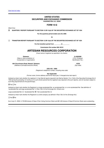 Thumbnail Artesian Resources 10-Q Quarterly Report FY 