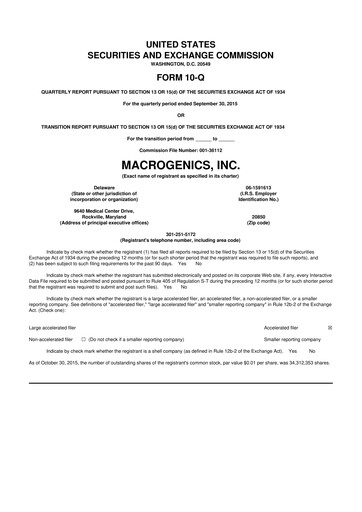 Thumbnail MacroGenics 10-Q Quarterly Report FY2015 