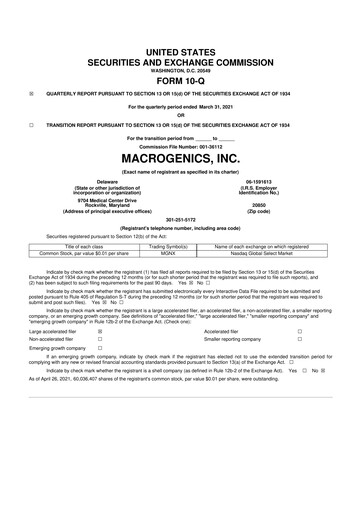 Thumbnail MacroGenics 10-Q Quarterly Report FY2021 