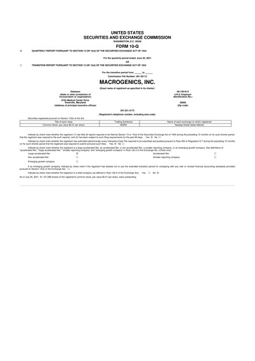 Thumbnail MacroGenics 10-Q Quarterly Report FY2021 