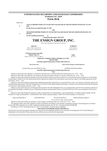 Thumbnail The Ensign Group 10-K Annual Report 2011