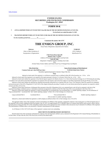 Thumbnail The Ensign Group 10-K Annual Report 2015