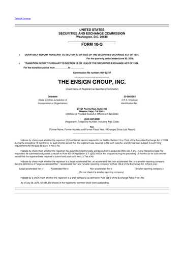 Thumbnail The Ensign Group 10-Q Quarterly Report FY2016 