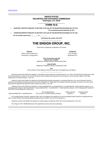 Thumbnail The Ensign Group 10-Q Quarterly Report FY2017 