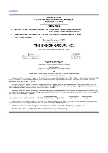 Thumbnail The Ensign Group 10-Q Quarterly Report FY2017 