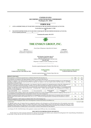 Thumbnail The Ensign Group 10-K Annual Report 2020