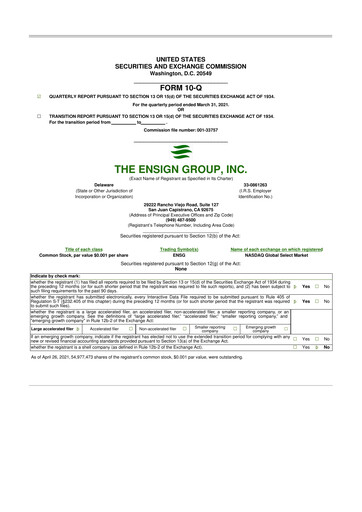 Thumbnail The Ensign Group 10-Q Quarterly Report FY2021 