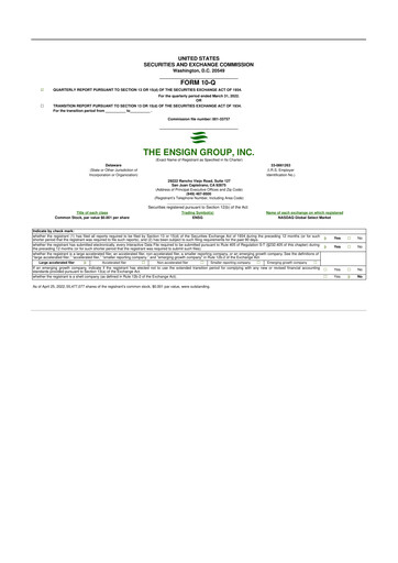 Thumbnail The Ensign Group 10-Q Quarterly Report FY2022 