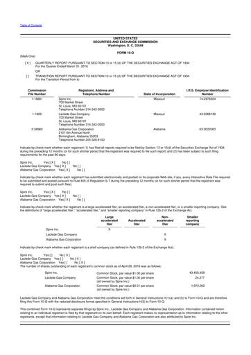 Thumbnail Spire Inc. 10-Q Quarterly Report FY 