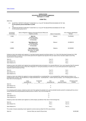 Thumbnail Spire Inc. 10-Q Quarterly Report FY 