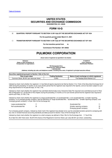 Thumbnail Pulmonx 10-Q Quarterly Report FY2021 