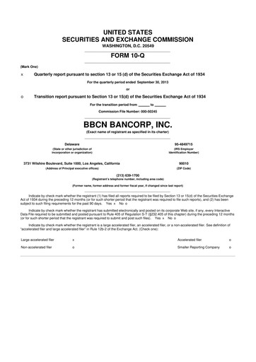Thumbnail Hope Bancorp 10-Q Quarterly Report FY2013 
