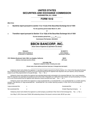 Thumbnail Hope Bancorp 10-Q Quarterly Report FY2016 