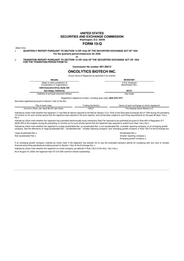 Thumbnail Oncolytics Biotech
 10-Q Quarterly Report FY2026 