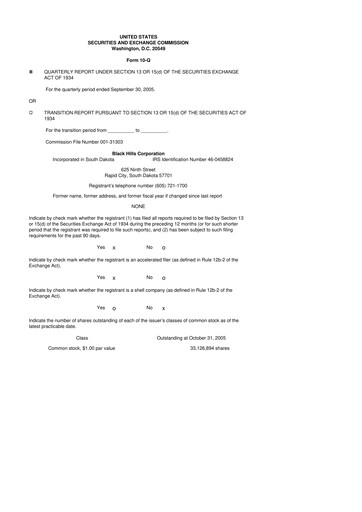 Thumbnail Black Hills 10-Q Quarterly Report FY 