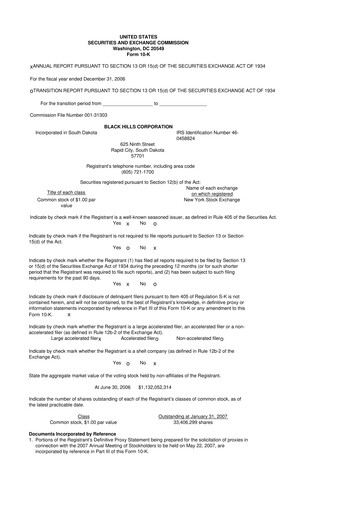 Thumbnail Black Hills 10-K Annual Report 
