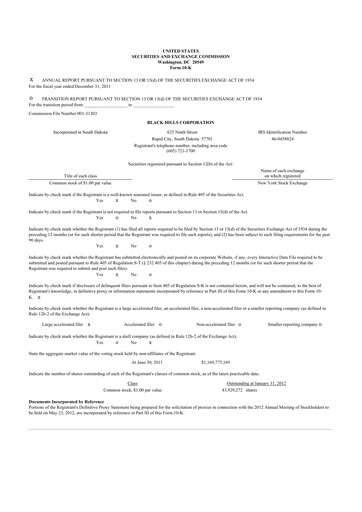 Thumbnail Black Hills 10-K Annual Report 2011