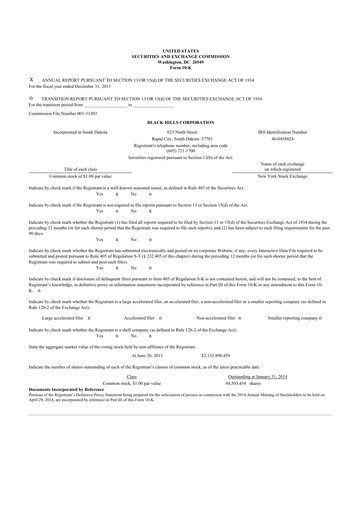 Thumbnail Black Hills 10-K Annual Report 2013