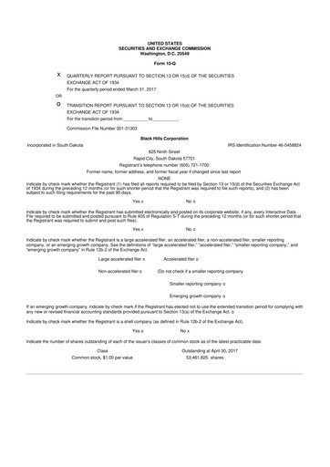 Thumbnail Black Hills 10-Q Quarterly Report FY2017 