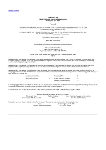 Thumbnail Black Hills 10-Q Quarterly Report FY2021 