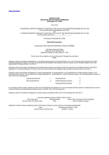 Thumbnail Black Hills 10-Q Quarterly Report FY2021 