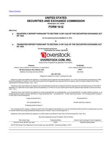 Miniature Bed Bath & Beyond 10-Q Rapport trimestriel 2019 