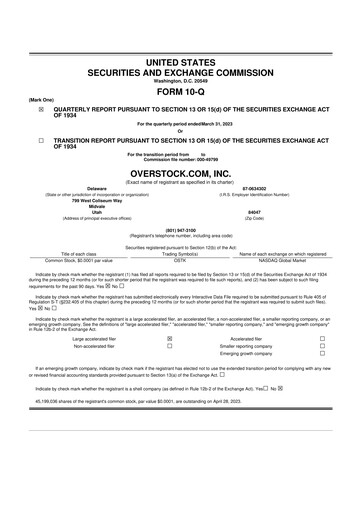 Miniature Bed Bath & Beyond 10-Q Rapport trimestriel 2023 