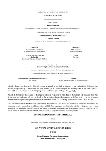 Miniature Zion Oil & Gas 10-K Rapport annuel 