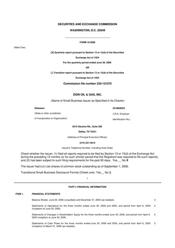 Thumbnail Zion Oil & Gas 10-Q Quarterly Report FY 