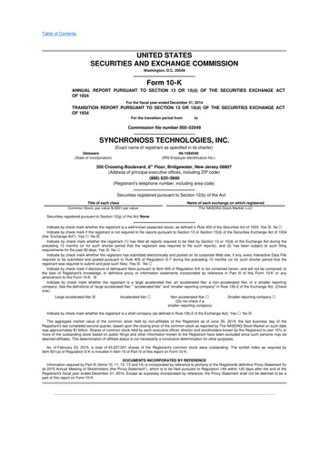 Thumbnail Synchronoss Technologies 10-K Annual Report 2014