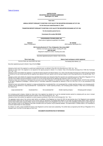 Thumbnail Synchronoss Technologies 10-K Annual Report 2018