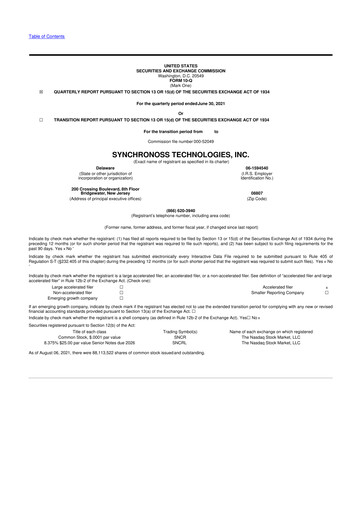 Thumbnail Synchronoss Technologies 10-Q Quarterly Report FY2021 