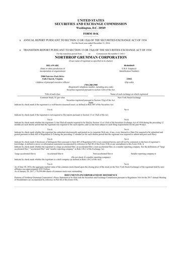 Thumbnail Northrop Grumman 10-K Annual Report 2016