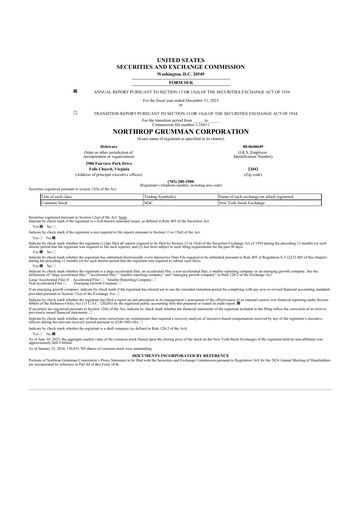 Thumbnail Northrop Grumman 10-K Annual Report 2023
