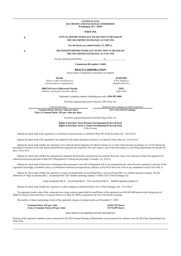 Miniature HEICO 10-K Rapport annuel 