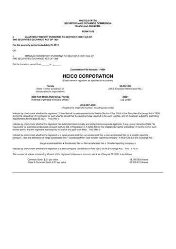 Thumbnail HEICO 10-Q Quarterly Report FY2011 