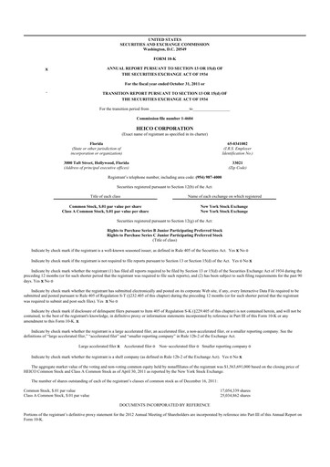 Miniature HEICO 10-K Rapport annuel 2011